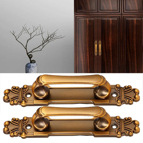 Retro Zinc Alloy Cabinet Pulls Two Pack With No Fuss Install European Style Drawer Handles For Kitchen Cupboards And Closet Doors Bulletproof Build One Zero Three Millimeter Center To Center Spacing, bronze finish