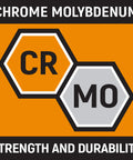 Chrome molybdenum steel label for Three Eighth Inch Drive Impact Adapter From Three Eighths Female To One Half Inch Male CR MO Steel Black Finish Pro Grade Heavy Duty Auto Repair And Mechanical Projects For Pros