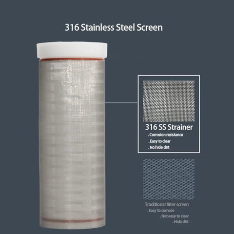 Close-up of 1 Inch 80 Mesh Water Pump Strainer Filter For Heavy Duty High Pressure Washers showing stainless steel screen