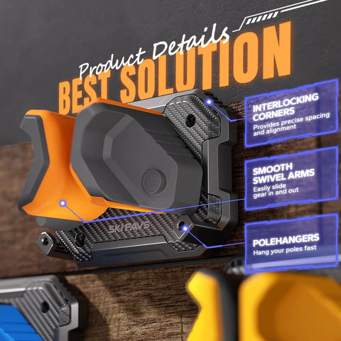 Badass Ski And Snowboard Wall Rack Provides No Sweat Garage Storage With Slip Resistant Rubber Pads That Keep Your Boards Secure And Damage Free Install For Ultimate Winter Gear Organization, featuring smooth swivel arms.