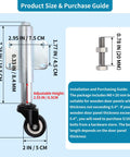 Diagram of Gate Caster With Spring Loaded Retractable Wheel For Wooden Gates And Yard Fences, Two Inch Wheel, detailing measurements.