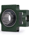 Close-up of 2 Pack UCT208-25 Pillow Block Take-Up Mounted Ball Bearings with 1-9/16 in bore, heavy-duty cast iron with chrome steel bearing.