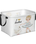 Rectangular Waterproof Fabric Storage Basket Featuring A Snazzy Printed Design, 15x9.8 inches, perfect for storing ballet toys.