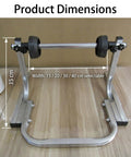 Heavy Duty Bubble Wrap Dispenser Stand Featuring Adjustable Plastic Guides And Rust Proof Steel Frame Providing 50 Kilogram Capacity for height and width dimensions.