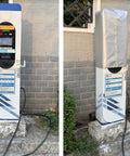 Heavy Duty Evse Wall Station Cover Waterproof Rain Guard Premium Oxford Fabric Shield on outdoor EV charger.