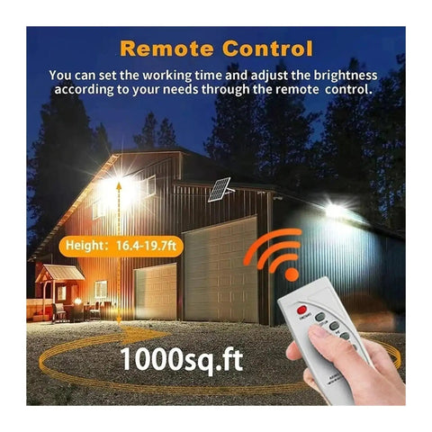 JUDYSSY Split 2Head Solar Led Light Outdoor Super Bright Solar Spotlight with remote control for court, garden, warehouse, 1000sq.ft.