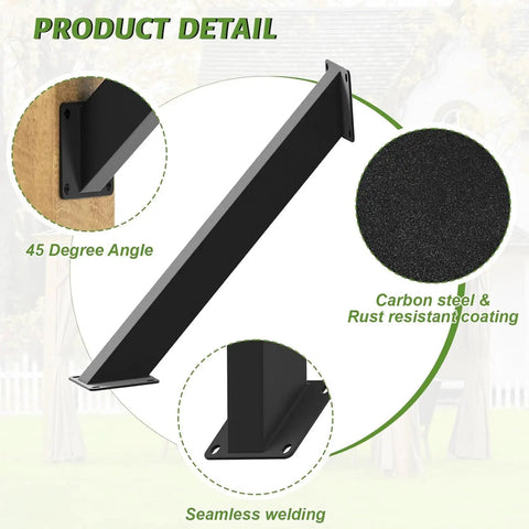 Beefy 45 Degree Pergola Bracket For Solid Wood Beams Patios And Gazebos, Heavy Duty Corner Brace Kit For Tree House Decks, Reliable Structural Support To Prevent Sagging And Collapse