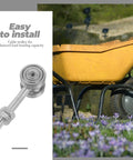 Heavy Duty Double Bearing Sliding Door Rollers With Rugged Steel Pulleys For Smooth Barn Track Glides Silver Finish, installed on cable trolley.