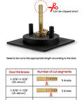 Matte Black Pocket Door Lock Set internal construction diagram showing customizable length for different door thicknesses.