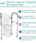 Heavy Duty Folding Toilet Safety Rail Rust Proof Bathroom Assist Bar For Seniors And Weak Knees Fsa Hsa Approved Home Upgrade with adjustable height