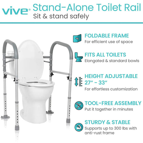 Heavy Duty Folding Toilet Safety Rail Rust Proof Bathroom Assist Bar For Seniors And Weak Knees Fsa Hsa Approved Home Upgrade with adjustable height