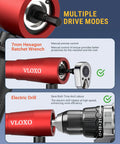 Close-up of Top Shelf Rivet Gun Adapter Kit with 7mm hexagon ratchet wrench and electric drill attachment, showcasing features.