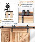 12 Ft Single Track Bypass Sliding Barn Door Hardware Kit featuring clearance measurements and door gap details for installation.