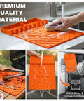 Silicone Grill Mats For Blackstone Griddle Accessories And Outdoor Cooking Nonstick Heat Resistant Mats being cleaned and in dishwasher.