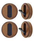 Swanky Black Walnut Wall Mounted Hooks For Folding Storage Game Changer For Small Spaces Modern Wood Coat Hangers set of four
