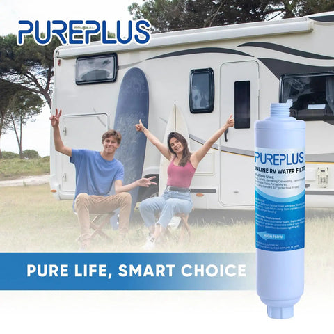 Slick Rv Water Filter System For Garden Pool Spa Camper Marine Boat Hose Cuts Chlorine And Heavy Metals For Hella Crisp Drinking Water No Sweat Car Washing Clean 2 Pack on display with people by RV.