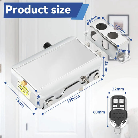 Plug And Play Smart Deadbolt Lock With Four Remote Fobs And Smartphone App For Lightning Fast Keyless Entry No Sweat Setup For Effortless Daily Home Security size dimensions with key fob displayed