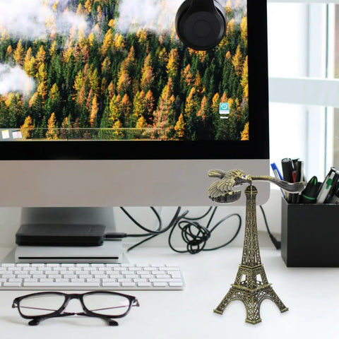 Hella Impressive Balancing Eagle Sculpture Desk Flex For Home Office Tabletop Shelf Decor Solid Wooden Base Centerpiece on desk