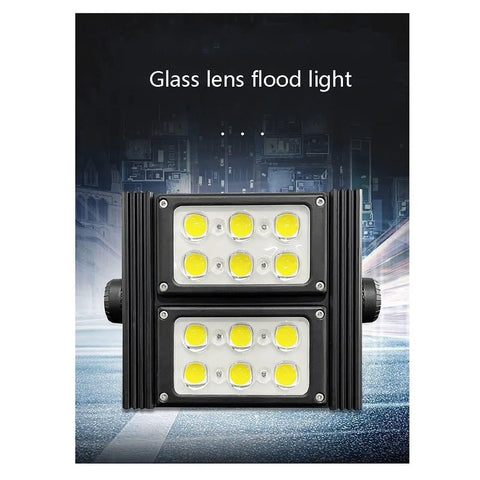 100W 300W LED Flood Light IP66 Waterproof Security Wall Light 6500K with glass lens and double row LED bulbs.
