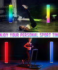 Two Pack RGB Floor Lamps With Music Sync App Control And Time Settings Dimmable Color Changing Standing Lamps for workout area
