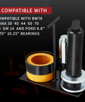 Rugged Steel Clamshell Differential Carrier And Pinion Bearing Puller Fits Dana 30 40 60 70 80 And Ford 88 975 1025 Inches, showcasing compatibility features.