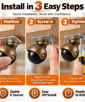 Install guide for Twelve Piece 2 Inch Ball Caster Set With Swivel Plate Mount For Furniture And Cabinet Projects with steps shown.