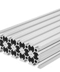 Pro Level 2020 Aluminum Extrusion White T Slot Linear Rail Kit Anodized Finish, 10 solid rails stacked side by side.