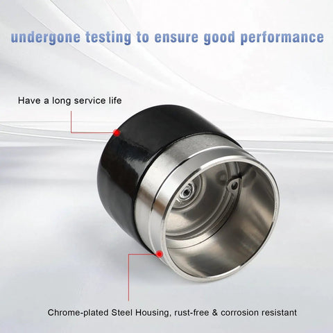 Heavy Duty Pair 1.98 Inch Stainless Steel Wheel Bearing Grease Caps And Sealed Dust Covers For Boat Trailer Hub Buddies, chrome-plated.