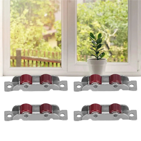 4 Pack Badass Sliding Window Roller Pulleys With Screws Double Wheel Stainless Steel Nylon Tough As Nails Fits 14mm Track Smooth Glide