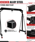 Bulletproof 3 Ton Gantry Crane Featuring Adjustable Height Reinforced Triangular Base Portable Alloy Steel Shop Hoist Workhorse For Mechanics And Workshop Sites with thickened main beam.