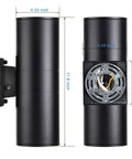 Dimensions of Dusk To Dawn Outdoor Wall Light With Up And Down Lighting, LED A19 Bulbs Included, Matte Black Sconce