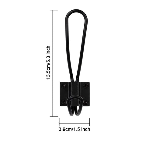 Rustic Entryway Hooks 10 Pack Black Wall Mounted Vintage Double Coat Hangers With Large Screws Included Perfect For Coats Hats Keys Bags And More Space Saving Home Organization