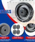 Close-up of 4 Pack 5 Inch TPU Silent Shopping Cart Replacement Wheels Kit With Double Ball Bearings For Grocery Carts