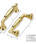 Ten Pack Polished Brass Cabinet Pulls Featuring Three Inch Hole Centers with smooth finish for drawers and cabinets.