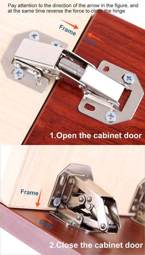 Solid As A Rock 40 Pack Hidden Cabinet Hinges For Frameless Doors Surface Mount Self Closing Concealed Hardware showing hinge operation.