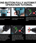 Cordless Rivet Nut Gun Set With Led Work Light And Rechargeable Battery Fits M3 M4 M5 M6 M8 M10 M12 Rivet Nutserts operation tutorial steps.