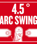 V Series One Quarter Inch Drive Ratchet With 80 Tooth, Flexible XL Head showing 4.5 degree arc swing