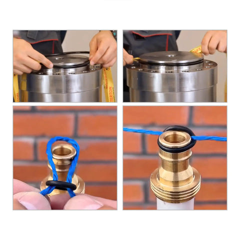 Image showing Badass Durable Silicone O Rings 100 Pack Red 7mm OD 4mm ID 1.5mm Width VMQ used in plumbing connections.