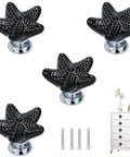 Upgrade Your Cabinets With These Badass Black Starfish Drawer Knobs Coastal Ceramic Cabinet Handles Fresh Ocean Themed Set. Four black starfish handles with zinc alloy bases.