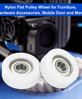 Eight Piece 608ZZ Double Shielded Nylon Ball Bearing Rollers Designed For Furniture Hardware Drawer Slides Offering Slick Glide Track Idler Wheels With Zero Friction And Rock Solid Performance, featuring white nylon wheels.