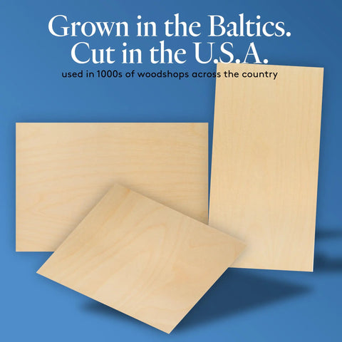 Baltic Birch Plywood Sheets 6 mm Thick 1/4 X 12 X 24 Inch Pack Of 6 B/BB Grade Craft Wood For Laser CNC Cutting And Wood Burning