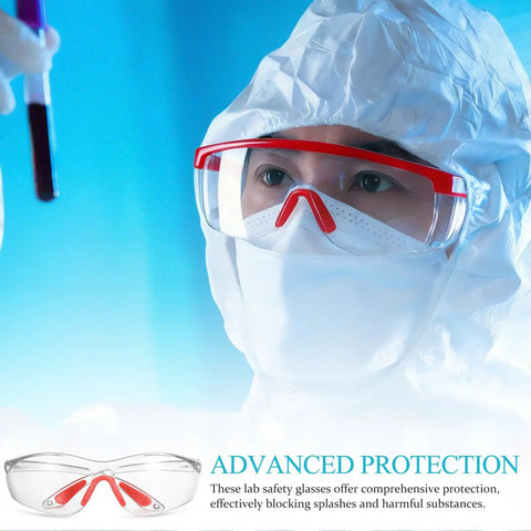 Straight Up Durable Four Pack Kickass Wraparound Safety Glasses Featuring Soft Silicone Frames And Ansi Z871 Certified Lenses For Slick Everyday Eye Protection That Hits Just Right worn by a person in a lab setting.