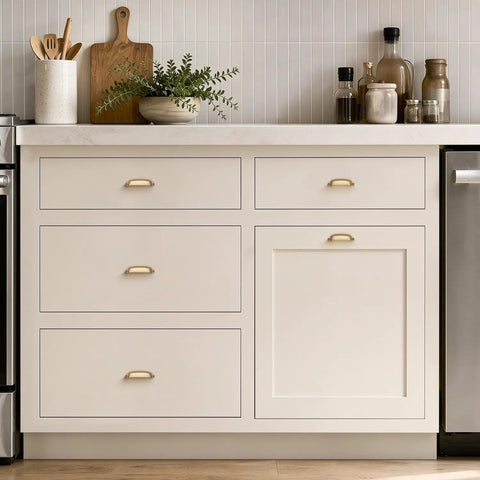 Slick Champagne Bronze Cabinet Pulls With Three Inch Handle Center Solid Zinc Alloy Cup Handles For Kitchen Drawer Refresh on cabinetry.