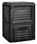 Outdoor Compost Bin 80 Gallon Aerated Compost Box With Top Flip Lid Large Capacity For Kitchen Waste And Garden Scraps Fast Soil Creation And Fertile Soil Space Saving Black