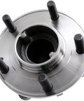 Brand New Wheel Hub And Bearing Assembly For Seamless Steering And Zero Shake Hella Tough Direct Fit Replacement Auto Component top view of hub with bolts