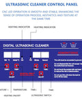 Killer Fifteen Liter Ultrasonic Cleaning Machine Made From Tough Stainless Steel control panel with digital settings and indicators.