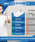 Comparison chart for Upgraded Lifetime Left Door Shelf Basket Bin Replacement highlighting unique features and benefits.