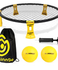 Easy Setup Roundnet Game Set With Patented Net Includes Two Balls For Beach, Lawn, Or Backyard Fun Durable Elastic Net For Quick Returns And Family And Adult Play with bag, pump, and balls