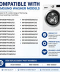 Heavy Duty Washing Machine Tub Bearing And Seal Rebuild Kit For Samsung Front Loaders compatibility chart with model numbers.