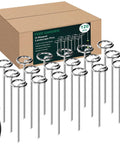 Box of Heavy Duty Landscape Staples 120 Pack 8 Gauge 6 Inch Galvanized Garden Stakes with hook tool
